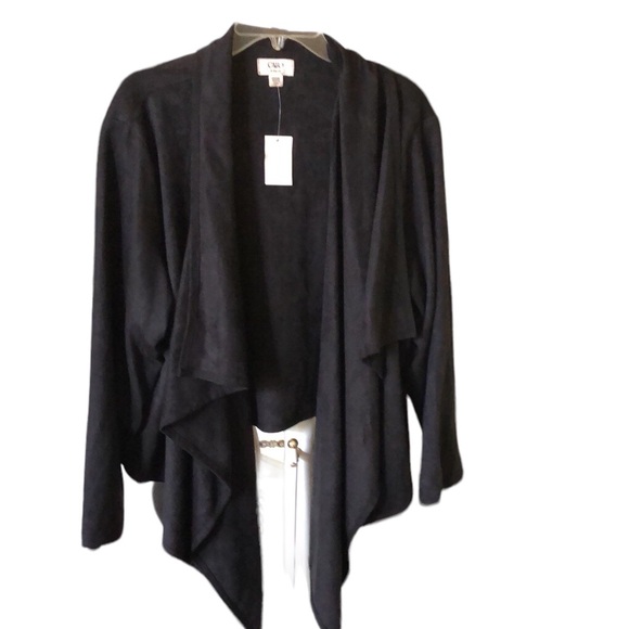 Cato woman Jackets & Blazers - Cato NWT Woman Open black blazer waterfall SZ 22X24W Cardigan Whimsigoth Soft